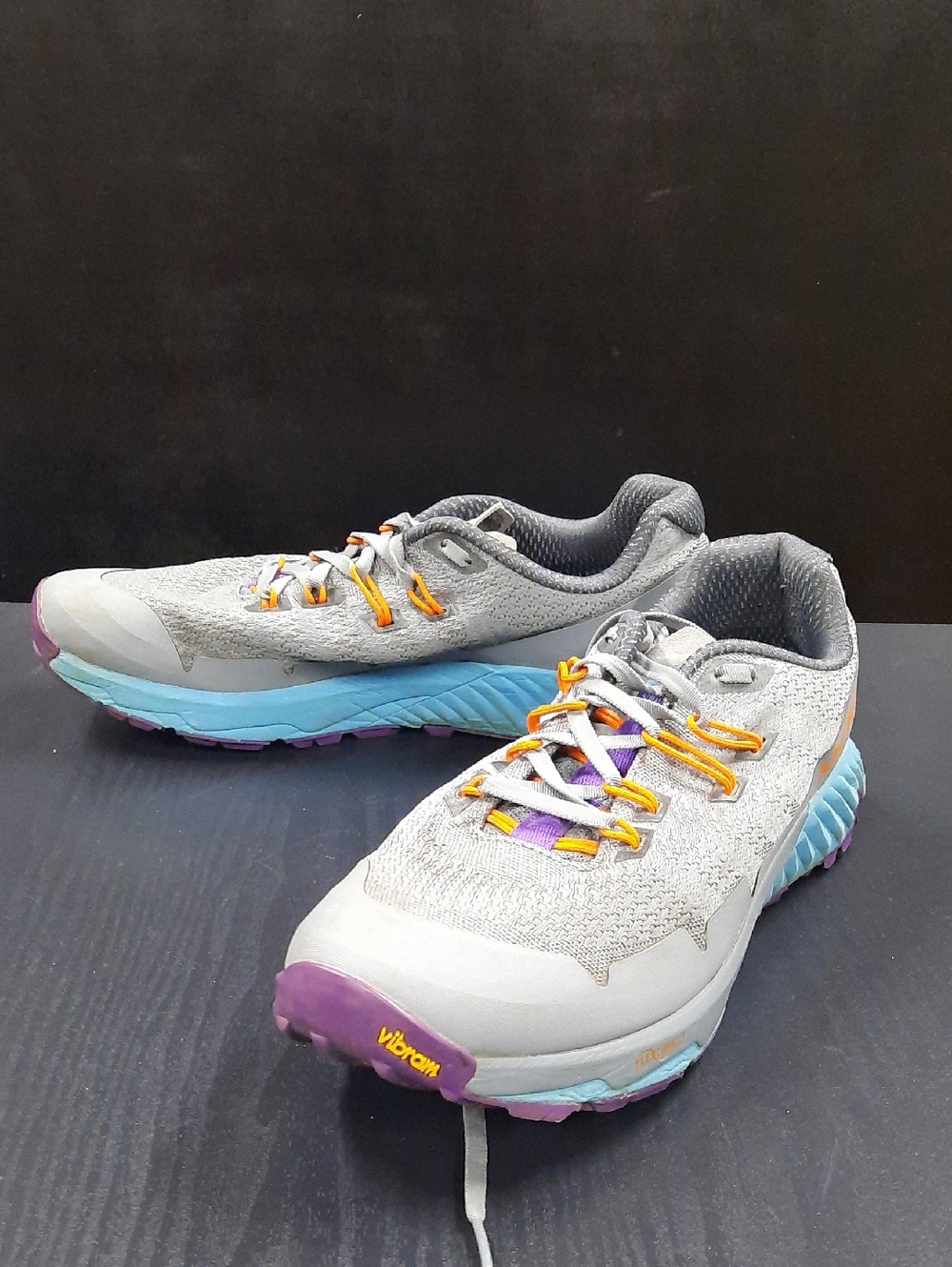 Merrell Agility Peak Flex 3 Trail Running Shoes Women’s Size 10 Gray Purple Blue